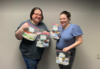 Director Rachael Grime and Cataloging Manager Abi Amirault show off hygiene kits available to the public at all Little Dixie Libraries. Each hygiene kit is designed to help give out needed resources for free such as toothbrushes, combs, and soap.